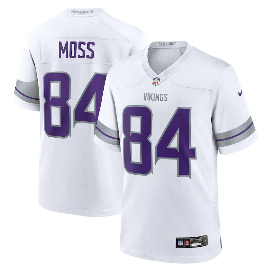 Men Minnesota Vikings #84 Randy Moss Nike White Alternate Retired Player Game NFL Jersey